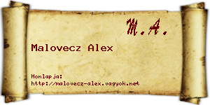 Malovecz Alex névjegykártya
