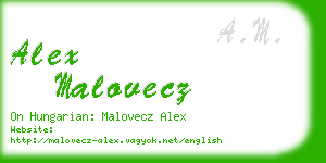 alex malovecz business card